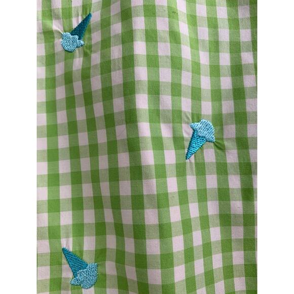 Vintage Preppy Lilly Pulitzer Green Checked Pants with Ice Cream Cones Size 0 - Picture 3 of 4